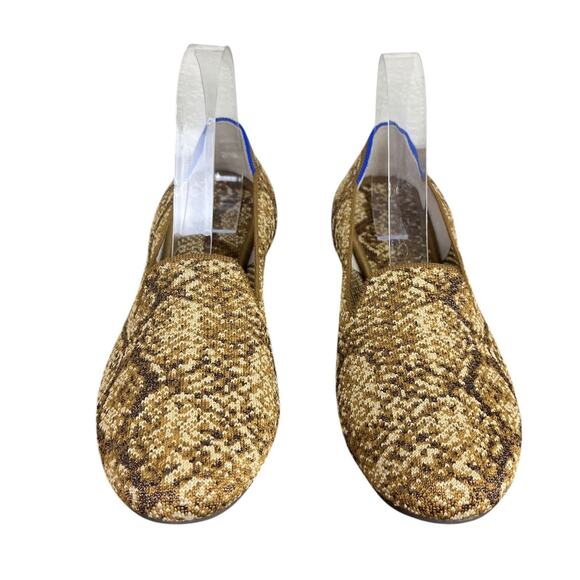 Rothy’s The Loafer Bronze Python Slip-On Flat Shoes Almond Toes Size 9.5 - Picture 2 of 9